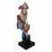 Sculpture Homme Fer : Le Silence multicolore sur socle, H 70 cm