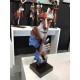 Sculpture Homme Fer : Le Silence multicolore sur socle, H 70 cm