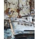 Tableau Métal 3D : Bateau Yacht rétro, Modèle Industriel, L 100 cm