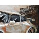 Tableau sur Bois & Métal 3D : La Porsche 911 Carrera, Bleu, L 120 cm