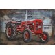 Tableau sur Bois & Métal 3D : Le tracteur rouge, L 120 cm