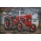 Tableau sur Métal 3D : Le tracteur vintage rouge, L 120 cm