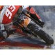 Tableau en Métal 3D : La Moto de course sur piste, L 120 cm
