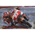 Tableau sur Bois & Métal 3D : La Moto Ducati, L 120 cm