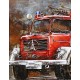 Tableau en Métal 3D : Le camion de pompier ancien, L 120 cm