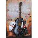 Tableau Métal 3D : La Guitare classique Flamenco, H 90 cm