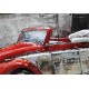 Tableau Métal 3D : La Coccinelle Cabriolet, Rouge et Blanche, H 120 cm