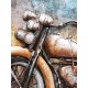 Tableau en Métal 3D : Face avant Moto Vintage & Voyage, L 100 cm
