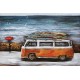 Tableau Métal 3D : Combi Orange en bord de plage, L 120 cm