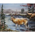 Tableau sur Métal 3D : Rivière aux cerfs, L 100 cm