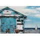 Tableau en Métal 3D : Vélo fleuri et Cabanon à Arcachon, L 60 cm