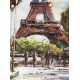 Tableau Métal 3D : Le Carrousel de Paris et Tour Eiffel, H 100 cm