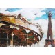 Tableau sur Bois & Métal 3D : Le Carrousel de Paris, H 100 cm