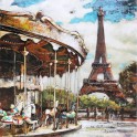 Tableau Métal 3D : Le Carrousel de Paris et Tour Eiffel, H 100 cm
