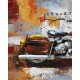 Tableau Métal 3D : Moto Harley Davidson & Route 66, L 80 cm