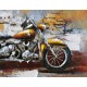 Tableau Métal 3D : Moto Harley Davidson & Route 66, L 80 cm