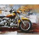 Tableau sur Bois & Métal 3D : La Moto Harley Davidson, L 120 cm