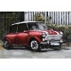 Tableau sur Bois & Métal 3D : L'Austin Mini Cooper, Rouge & Blanche, L 80 cm