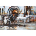 Tableau en Métal 3D : Sortie en calèche, L 120 cm