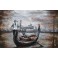 Tableau Métal 3D : Gondolier à Venise et Palais de Doges, L 120 cm