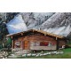 Tableau Métal 3D : Chalet Montagnard dans les alpages, L 120 cm