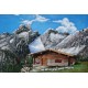 Tableau Métal 3D : Chalet Montagnard dans les alpages, L 120 cm