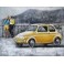 Tableau Métal 3D : Fiat 500 jaune et Week end en Toscane, L 80 cm