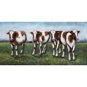 Tableau sur Métal 3D : Vaches au près, L 120 cm