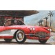 Tableau Bois & Métal 3D : La Chevrolet Corvette, Rouge & Blanche, L 140 cm