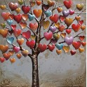 Tableau en Métal 3D : L'arbre à coeurs multicolores, L 60 cm
