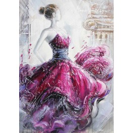 Tableau moderne Femme : Nuit parisienne, H 120 cm