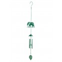 Déco Jardin : Carillon Eléphant & Feuille en métal, H 60 cm