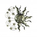 Déco murale Métal : Soleil & Etoiles, Diam 45 cm