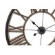Grande Horloge Industrielle Vintage, Bois & Métal, Diam 70 cm