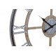 Grande Horloge Industrielle, Bois Gris & Métal argent, Diam 70 cm