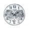 Horloge rétro en métal : Mod Planisphère Fond blanc, Diam 40 cm