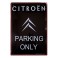 Plaque Métal bombée : Citroën 2CV Parking Only (Fond Noir), 30 x 20 cm
