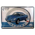 Plaque Métal bombée : Renault Alpine A 110, 40 x 30 cm