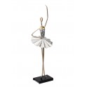 Statuette Danseuse Métal : Ballerine argentée, Demi-pointe 2, H 46 cm