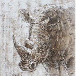 Tableau Rhinocéros : Corne d'Afrique, H 100 cm