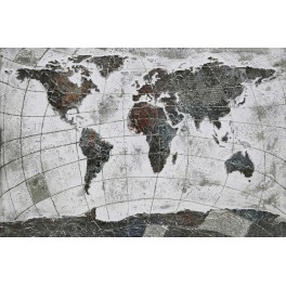 Tableau peint Planisphère : La Carte d'Atlas, L 120 cm