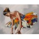 Tableau Danseuse : Ballerine multicolore, H 80 cm