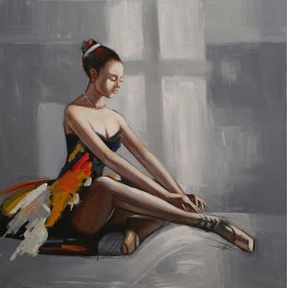 Tableau Danseuse : Ballerine multicolore 3, H 100 cm