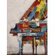 Tableau Design Musique : Piano Colorato 2, H 100 cm