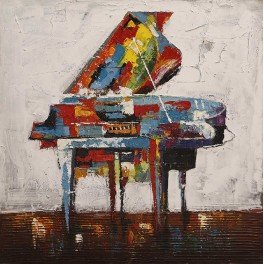 Tableau Design Musique : Piano Colorato 2, H 100 cm