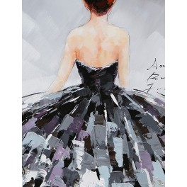 Tableau moderne Femme : Nuit parisienne 2, H 100 cm