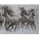 Tableau moderne Chevaux : Echapée belle, L 160 cm