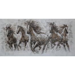 Tableau moderne Chevaux : Echapée belle, L 160 cm