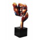 Sculpture Couple Fer : Etreinte Finition Multicolore, H 75 cm