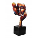 Sculpture Couple Fer : Etreinte Finition Multicolore, H 75 cm